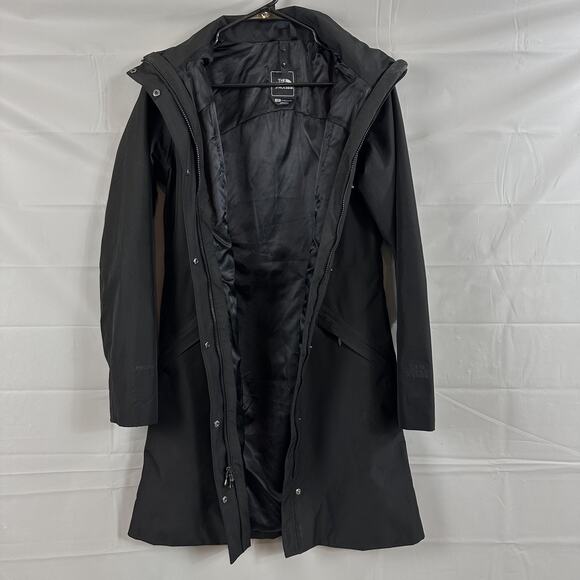 The North Face Coat Womens Small Hyvent Trench Long Waterproof Rain Jacket Black - Picture 5 of 16
